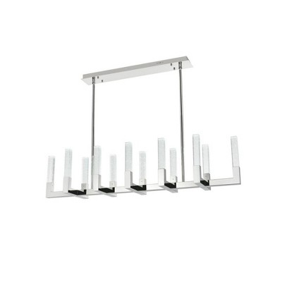 Noemi 51-Inch Chrome LED Pendant Light with Crystal Rods