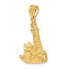 Black Bow Jewelry 14k Yellow Gold 28mm Wave-washed Lighthouse Pendant - 4 of 4