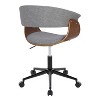 Sapphtopaz Modern Office Chair with Hollow Back Upholstered Adjustable Swivel Vanity Chair with Bent Wood Seat Office Desk Chair for Home Office - 2 of 4