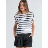 Women's Raglan Sleeve Stripe T-Shirt - Relaxed Fit Crewneck Top - 3 of 4