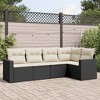 vidaXL Garden Sofa Set Black PE Rattan 5 Piece Adjustable Feet - 2 of 4