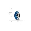 Black Bow Jewelry Blue Rose Glitter Overlay Murano & Sterling Silver Bead Charm, 13mm - 3 of 4