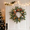 24 Inch Outdoor Winter Berry Eucalyptus Wreath with Dried Orange Slices White Beads Holiday Home Decor - 4 of 4