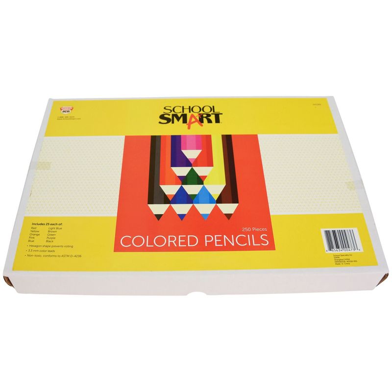 School Smart Colored Pencils, Assorted Colors, Pack of 250, 1 of 12