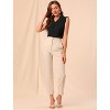 INSPIRE CHIC Women's Ruffled Sleeveless Work Business Vintage Blouses - 3 of 4