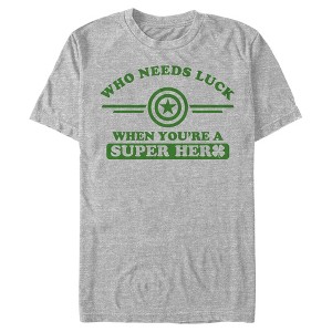 Men's Marvel St. Patrick's Day Captain America No Luck Needed T-Shirt - 1 of 4