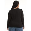 June + Vie by Roaman's Women's Plus Size Ribbed Crewneck Top - 3 of 4