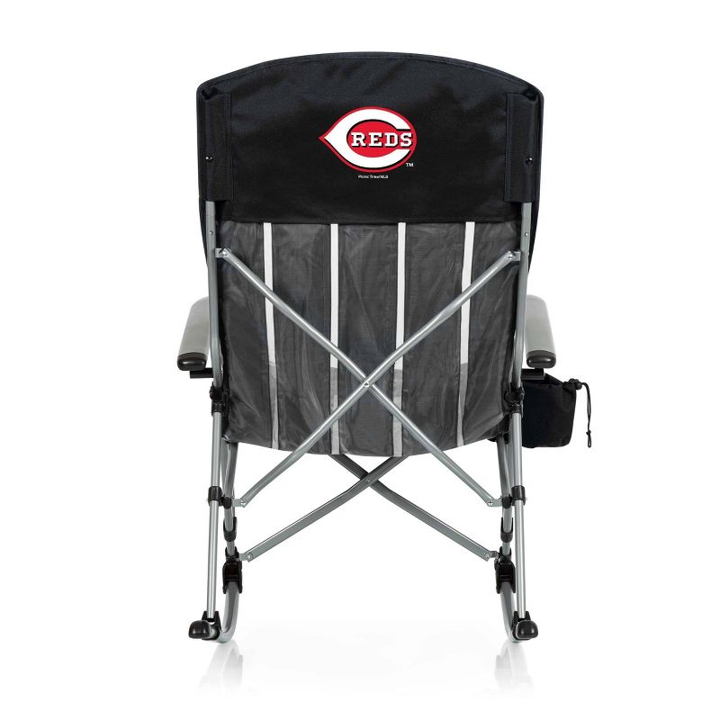 MLB Cincinnati Reds Outdoor Rocking Camp Chair - Black, 3 of 6