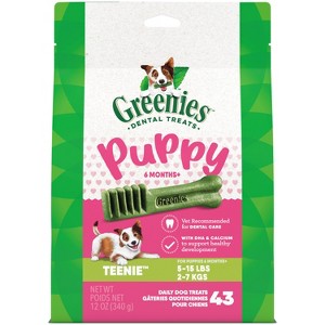 Greenies Puppy Teenie Chewy Dental Dog Treats Original Chicken - 12oz - 1 of 4