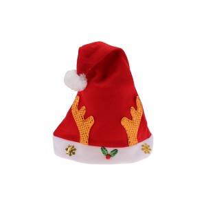 Unique Bargains Christmas Hat Adult Antler Christmas Hat Polyester 11.02"x14.96" 1 Pcs - 1 of 4