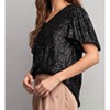 Women's Nichole Short Sleeve Sequin Top - ee:some L - 2 of 4