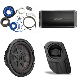 Kicker 48CWRT102 Subwoofer BR-DS10U Add-On & 47KEY5001, CK8 Amp Kit Bundle Compatible With 2021-2025 Ford Bronco 4-Door Rear Door - 1 of 4