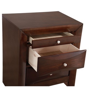 Marilla Cappuccino 3-Drawer Solid Wood Nightstand