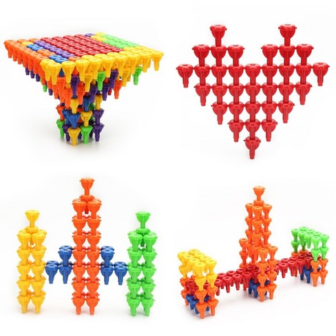 Building Block Set For Toddlers And Preschoolers With 96 Pegs In Board For Color Recognition Sorting Counting Target