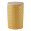 Design Imports Honey Gold Matte Retro Vine Texture Ceramic Canister Set/3 - 2 of 4
