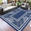 Waterproof Outdoor Rug 9x12, Reversible Outdoor Plastic Straw Rug for Patio, RV Camping Rug Picnic Mat Outside for Beach Deck Backyard Balcony - 2 of 4