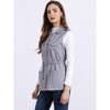 Allegra K Women's Solid Zip Up Sleeveless Utility Anorak Outwear Cargo Vest - 3 of 4