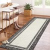 Indoor Modern Bordered Solid Color Area Rugs Ultra Soft Washable Low Pile Non Slip Carpet for Living Room Bedroom Thin Floor Mat - 3 of 4