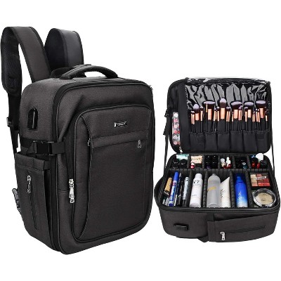 Fmeida Makeup Backpack, Professional Makeup Case Extra Large Travel Train Case Makeup Bag for Women Cosmetic Organizer, Makeup Brush Storage Holder