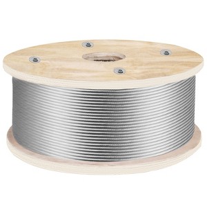 VEVOR 316 Stainless Steel Wire Rope 500ft Length, Steel Wire Cable 3/16 Inch, Steel Cable Railing Decking With 1x19 Strands Construction, Silver - 1 of 4