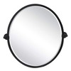 TEHOME Javel 23 in. W x 26 in. H Oval Metal Framed Pivoting Tilting Wall Mounted Bathroom Vanity Mirror in Matt Black - 3 of 4