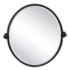 TEHOME Javel 23 in. W x 26 in. H Oval Metal Framed Pivoting Tilting Wall Mounted Bathroom Vanity Mirror in Matt Black - image 3 of 4