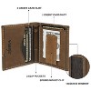 Wrangler RFID Money Clip Wallet Minimalist Slim ID Card Holder Front Pocket Wallet Leather Brown, Gift for Men - 2 of 4