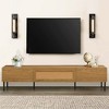 70.86 Inch Natural Wood Colored TV Stand for TVs up to 80 Inches TV Cabinet with Metal Legs for Living Room Home Theatre - 3 of 4