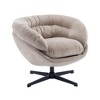 PDTEND Modern  Chenille Swivel Chair with Removable Cushion and Black Metal Base for Office, Living Room, or Reading Nook - 2 of 4