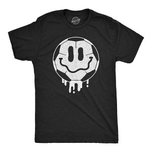 Mens Dripping Soccer Ball Smile Funny T Shirts Sports Graphic Tee For Men - Crazy Dog Men's T Shirt - 1 of 4