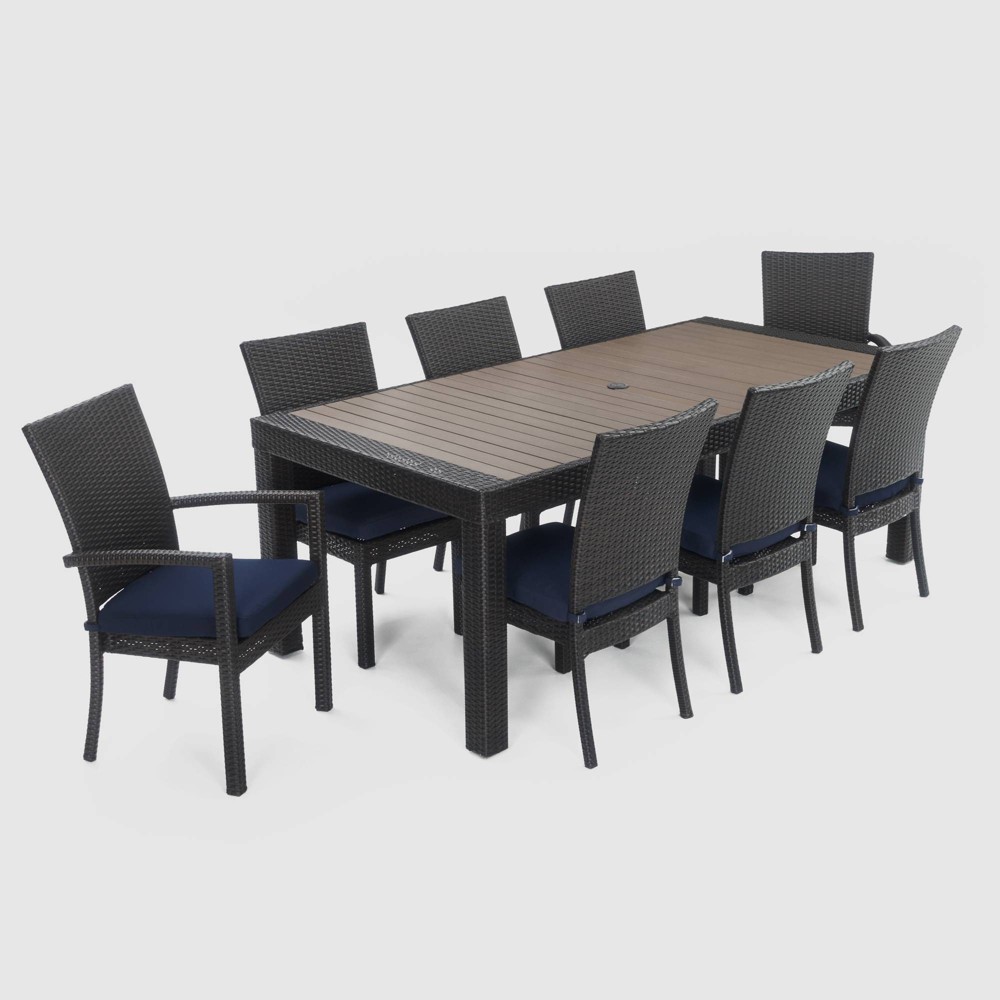 Deco 9pc Dining Set with Cushions Navy Blue RST Brands