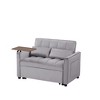 TIRAMISUBEST Velvet Loveseat Sleeper Sofa Bed with Side Table, Grey - 3 of 4