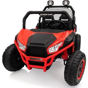24V 2-Seater Kids UTV with Remote Control, Metal Frame, Spring Suspension, Max Speed 4.5MPH, for Ages 3+, Ride-On Car - 1 of 4