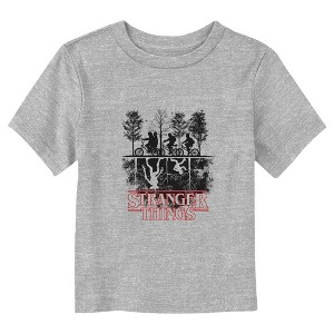 Toddler's Stranger Things Biking in Upside Down Logo T-Shirt - 1 of 3
