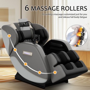 Full-Body Massage Chair With 6 Fixed Rollers, Massage Chair 0 Gravity With 5 Preset Modes Can Choose, Retractable Footrest Chair-Cuddlewood - 1 of 4