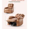 Large Leather Manual Recliner Chair w/Comfortable Arms and Built-in Cup Holders, Spacious 21.2 Inch Seat Width - 3 of 4