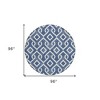 Navy Blue And Ivory Geometric Washable Indoor Outdoor Area Rug - 3 of 4