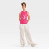 Peanuts Girls' High Neck Graphic Tank Top - Pink - 4 of 4