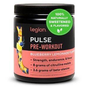 Legion Pulse Natural Pre-Workout Supplement - 20 Servings (Blueberry Lemonade) - 1 of 4