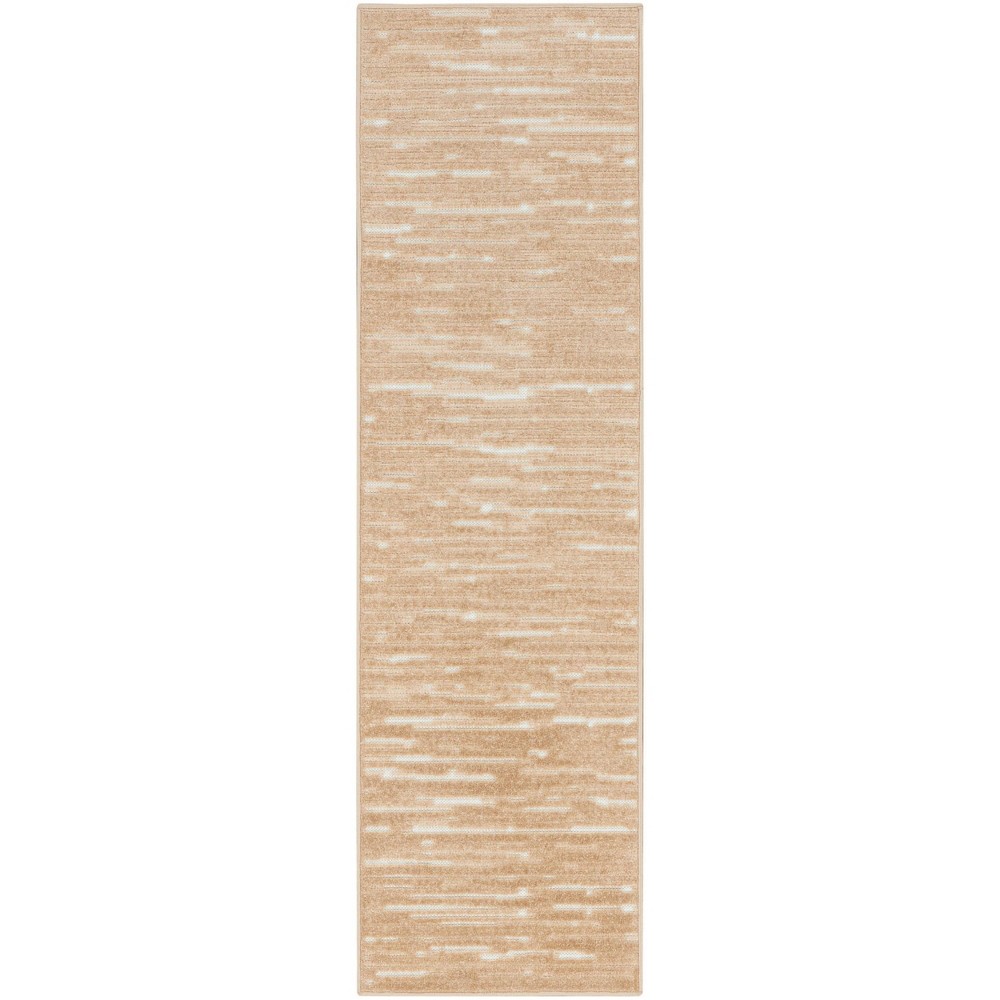 Photos - Area Rug Nourison 2'x6' Care Free Abstract Machine Woven Runner Rug Taupe: Modern Low Pile Indoor Rug for Living Room & Hallway 