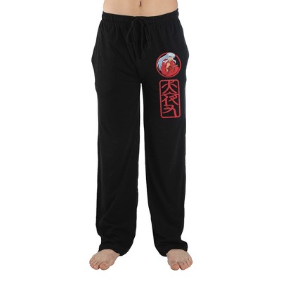 Mens Black Inuyasha Anime Cartoon Character Sleep Pajama Pants : Target