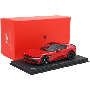 Ferrari 12Cilindri Rosso Corsa Red with Black Top with DISPLAY CASE Limited Edition to 200 pieces 1/18 Model Car by BBR - 1 of 4