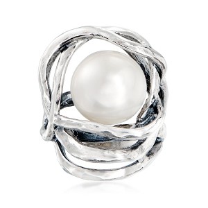 Ross-Simons 12-12.5mm Cultured Pearl Openwork Ring in Sterling Silver - 1 of 4