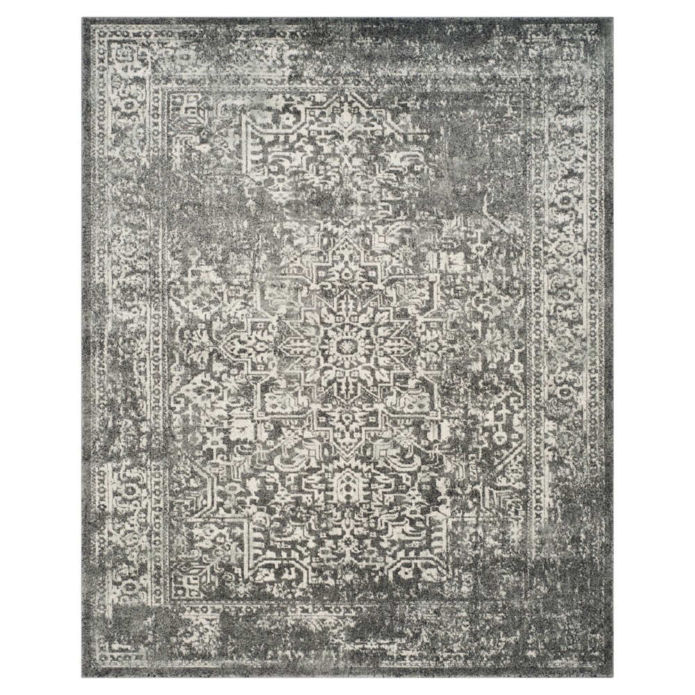 10'x14' Hestia Burst Loomed Area Rug Gray/Ivory - Safavieh