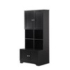 NicBex Tall Bathroom Floor Cabinet,Freestanding Cabinet with 4 Doors,Storage Cabinet with Adjustable Shelves & Open Multi-layer Shelves - 2 of 4