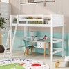 Okak 79.5IN Twin Size Kids Loft Bed with Ladder, Twin Bed with Safety Guardrails, Bed Frames for Kids Room, Gaming Room, Living Room - 2 of 4