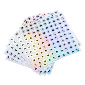 Unique Bargains Laser Capital Alphabet Round Self-Adhesive Reflective Letter Stickers 10 Pcs - 1 of 3