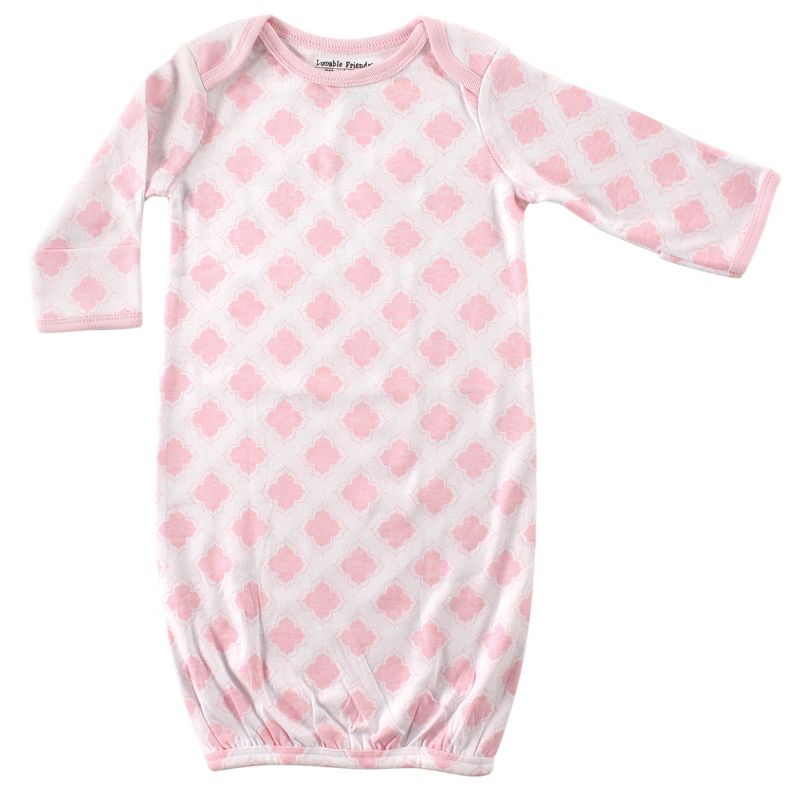 Luvable Friends Baby Girl Cotton Gowns, Bird, 0-6 Months, 3 of 6
