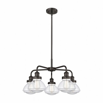 Olean - 5 Light Stem Hung Chandelier In Art Deco Style-13.5 Inches Tall and 24.5 Inches Wide