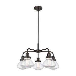 Olean - 5 Light Stem Hung Chandelier In Art Deco Style-13.5 Inches Tall and 24.5 Inches Wide - 1 of 1